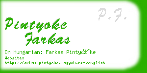 pintyoke farkas business card